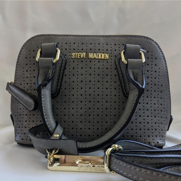 Steve Madden Handbags - STEVE MADDEN | BFaith Handbag, Gray with Goldtone Accents